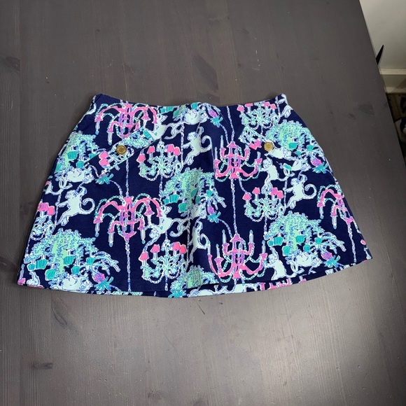 Lilly Pulitzer Madison Skort Bright Navy Pop Up Monkey Trouble - Picture 4 of 10